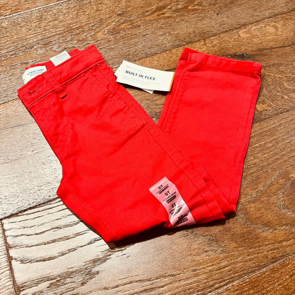 Red Straight Leg Pant